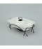 Premium rectangular ceramic serving warmer with glass lid - 11.5 inches