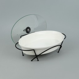 Premium oval ceramic serving warmer with glass lid - 14 inches Premium oval ceramic serving warmer with glass lid - 14 inches