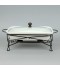 Premium Rectangular Ceramic Serving Warmer with Glass Lid - 13.5 inches