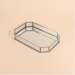 صينية تقديم زجاج مرايا - فضي -30×20×4 سم - 2M1C400304