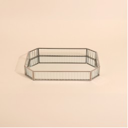 صينية تقديم زجاج مرايا - فضي -30×20×4 سم - 2M1C400304