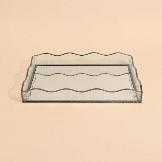 Mirrored glass serving tray - 36×25×5 cm - 2M1C400312