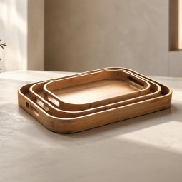 Wooden tray set - 3 pieces - 2M1CC300216 Wooden tray set - 3 pieces - 2M1CC300216