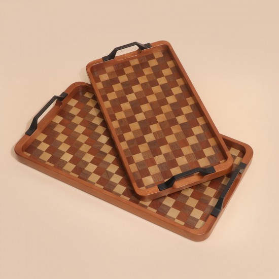 Luxury Wooden Serving Tray Set - 2M1CC300249
