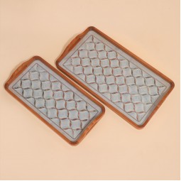 Luxury Wooden Serving Tray Set - 2M1CC300251 Luxury Wooden Serving Tray Set - 2M1CC300251