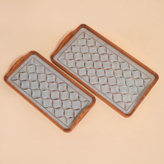 Luxury Wooden Serving Tray Set - 2M1CC300251 Luxury Wooden Serving Tray Set - 2M1CC300251