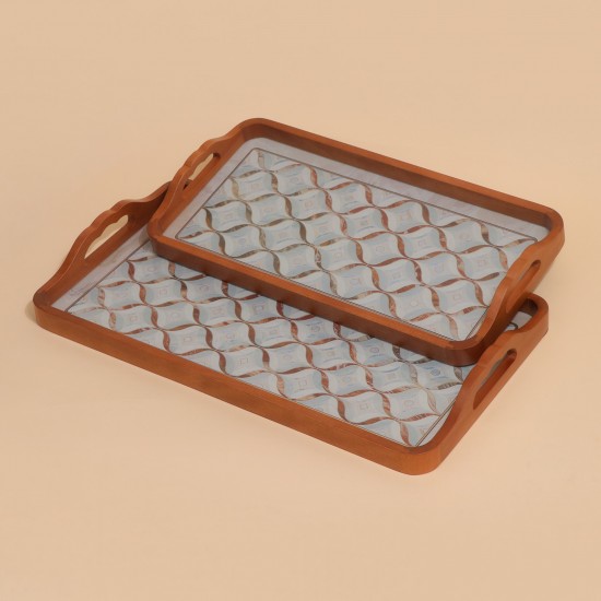 Luxury Wooden Serving Tray Set - 2M1CC300251 Luxury Wooden Serving Tray Set - 2M1CC300251