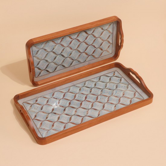 Luxury Wooden Serving Tray Set - 2M1CC300251 Luxury Wooden Serving Tray Set - 2M1CC300251