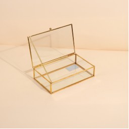 Uniquely designed glass storage box - Gold - 20×12×5 cm - 2M2F300050 Uniquely designed glass storage box - Gold - 20×12×5 cm - 2M2F300050