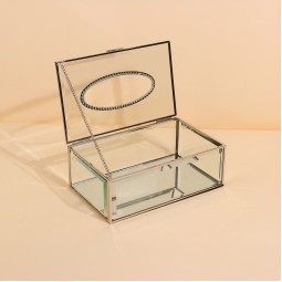 Elegant glass tissue box - Silver - 21 x 13 x 5 cm - 2M3D2400373 Elegant glass tissue box - Silver - 21 x 13 x 5 cm - 2M3D2400373