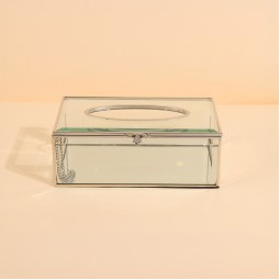 Elegant glass tissue box - Silver - 21 x 13 x 5 cm - 2M3D2400373
