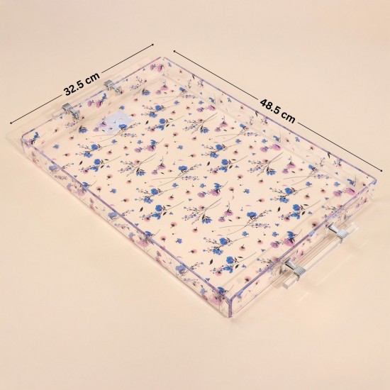 Elegant rectangular acrylic serving tray - 2S1C300204
