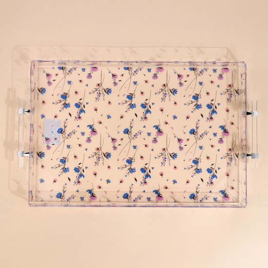 Elegant rectangular acrylic serving tray - 2S1C300204