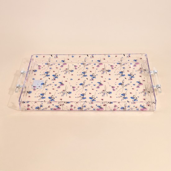 Elegant rectangular acrylic serving tray - 2S1C300204