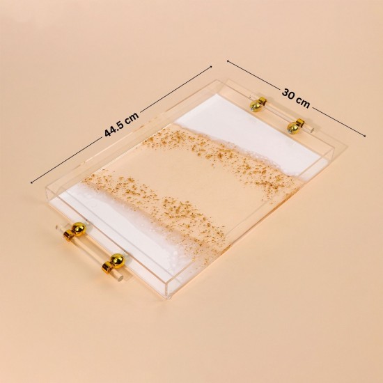تبسي تقديم أكريليك مستطيل بتصميم أنيق- 2S1C300333