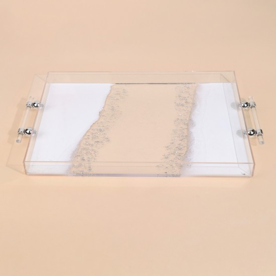 تبسي تقديم أكريليك مستطيل بتصميم أنيق- 2S1C300336