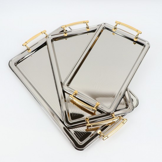طقم تباسي تقديم بتصميم فاخر - 3 قطع - 2S1CC100023