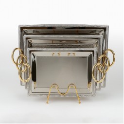 طقم تباسي استيل بتصميم عصري - 3 قطع - 2S1CC100308