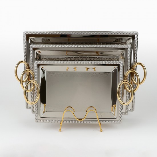 Modern design stainless steel serving tray set - 2S1CC100308