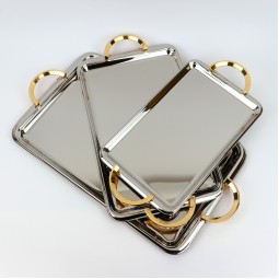 Modern design stainless steel serving tray set - 2S1CC100309 Modern design stainless steel serving tray set - 2S1CC100309