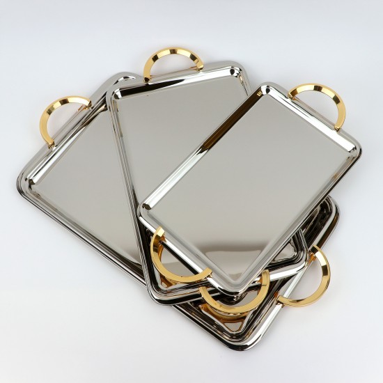 Modern design stainless steel serving tray set - 2S1CC100309 Modern design stainless steel serving tray set - 2S1CC100309