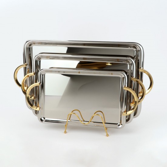 Modern design stainless steel serving tray set - 2S1CC100309 Modern design stainless steel serving tray set - 2S1CC100309