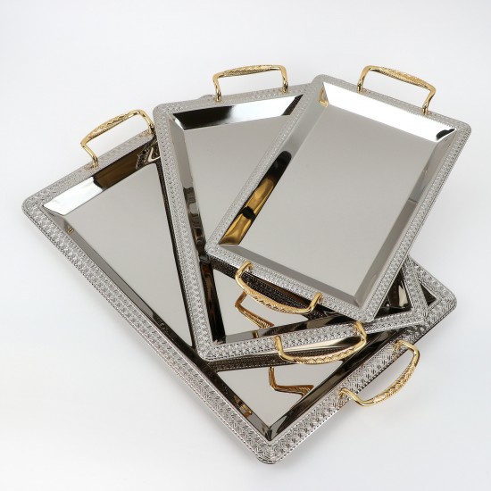 طقم تباسي استيل بتصميم عصري- 3 قطع - 2S1CC100310 طقم تباسي استيل بتصميم عصري- 3 قطع - 2S1CC100310