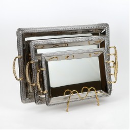 طقم تباسي استيل بتصميم عصري- 3 قطع - 2S1CC100310