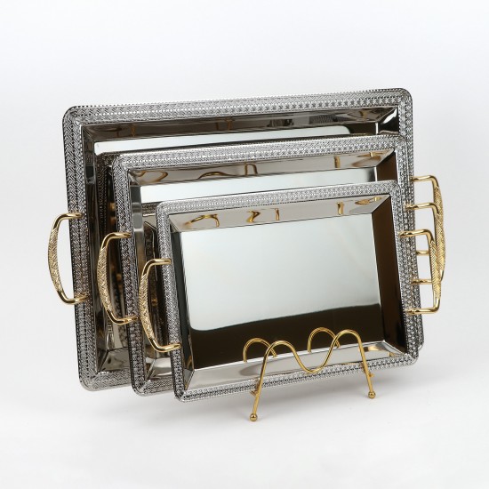 طقم تباسي استيل بتصميم عصري- 3 قطع - 2S1CC100310 طقم تباسي استيل بتصميم عصري- 3 قطع - 2S1CC100310