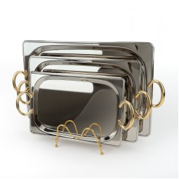 طقم تباسي استيل بتصميم عصري - 3 قطع  - 2S1CC100311
