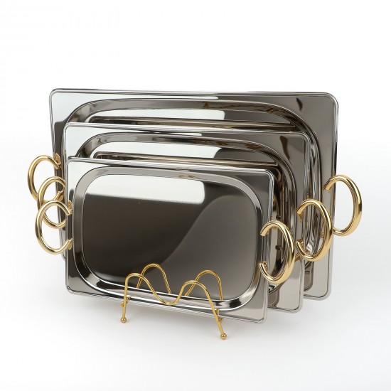 Modern design stainless steel serving tray set - 2S1CC100311