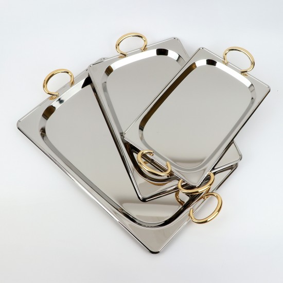 Modern design stainless steel serving tray set - 2S1CC100311