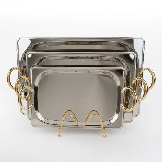 Modern design stainless steel serving tray set - 2S1CC100311