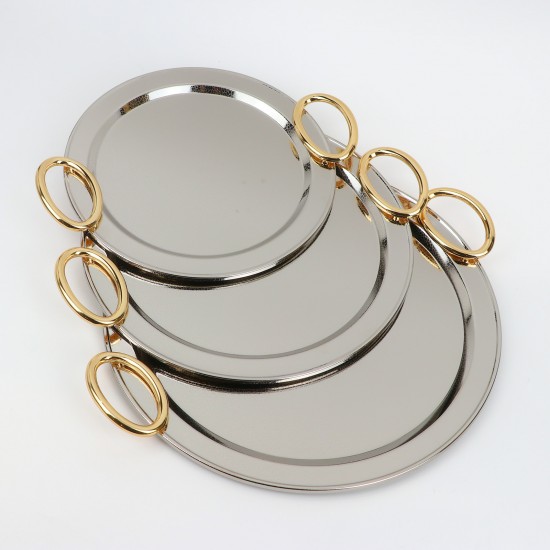 طقم تباسي استيل بتصميم عصري - دائري - 3 قطع - 2S1CC100314 طقم تباسي استيل بتصميم عصري - دائري - 3 قطع - 2S1CC100314