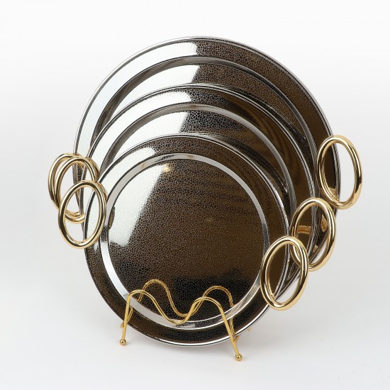 طقم تباسي استيل بتصميم عصري - دائري - 3 قطع - 2S1CC100314 طقم تباسي استيل بتصميم عصري - دائري - 3 قطع - 2S1CC100314