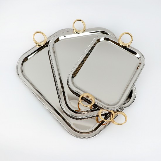 Modern design stainless steel serving tray set - 2S1CC100315
