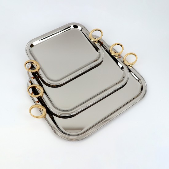 Modern design stainless steel serving tray set - 2S1CC100315