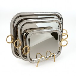 طقم تباسي استيل بتصميم عصري-  3 قطع - 2S1CC100315