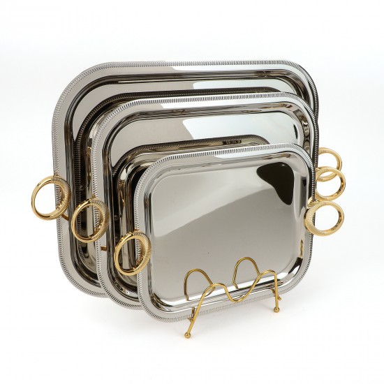 Modern design stainless steel serving tray set - 2S1CC100315