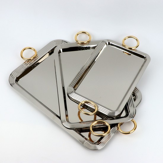 Modern design stainless steel serving set - 3 pieces - 2S1CC100316