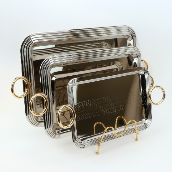 Modern design stainless steel serving set - 3 pieces - 2S1CC100316