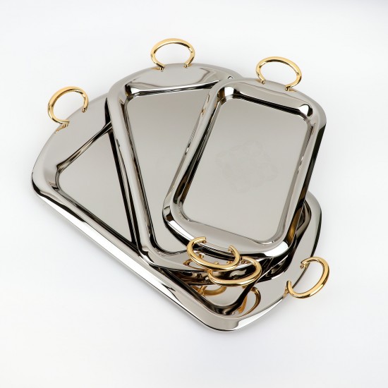 طقم تباسي استيل بتصميم عصري- 3قطع - 2S1CC100317