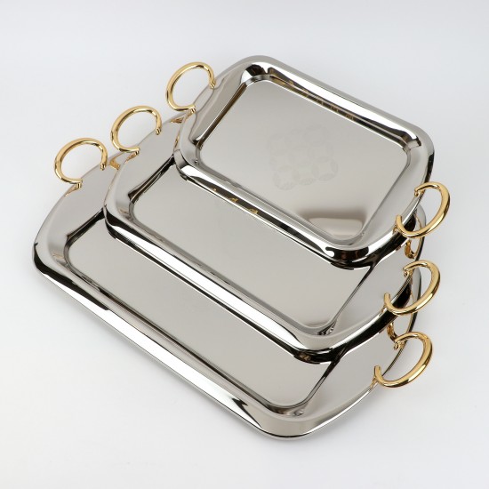 طقم تباسي استيل بتصميم عصري- 3قطع - 2S1CC100317