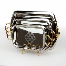 طقم تباسي استيل بتصميم عصري- 3قطع - 2S1CC100317
