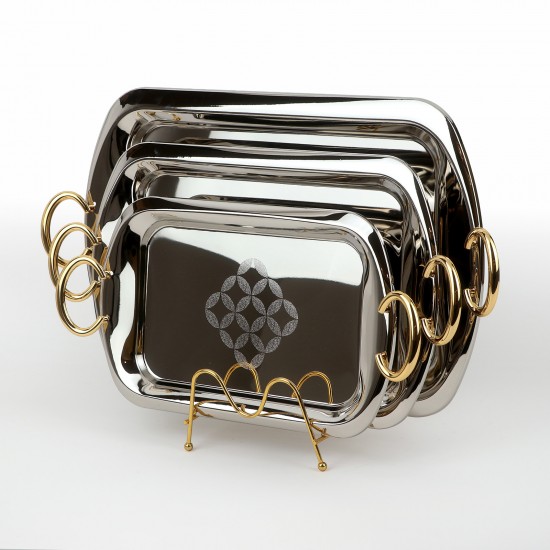 طقم تباسي استيل بتصميم عصري- 3قطع - 2S1CC100317