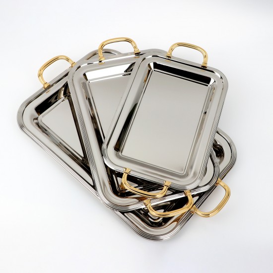 Modern design stainless steel serving set - 3 pieces - 2S1CC100320