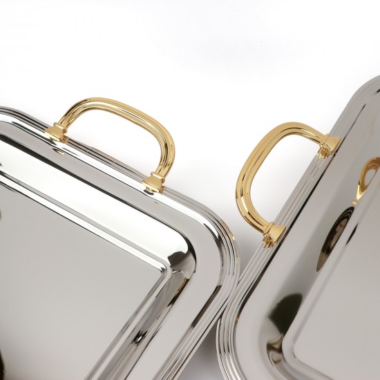 Modern design stainless steel serving set - 3 pieces - 2S1CC100320