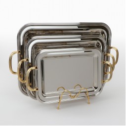 طقم تباسي استيل بتصميم عصري- 3 قطع - 2S1CC100320