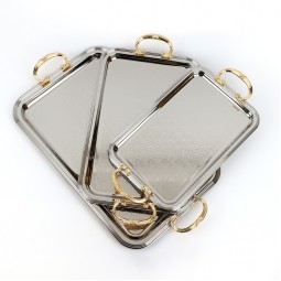 Modern design stainless steel serving tray set - 2S1CC100321 Modern design stainless steel serving tray set - 2S1CC100321