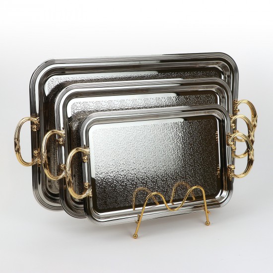 Modern design stainless steel serving tray set - 2S1CC100321 Modern design stainless steel serving tray set - 2S1CC100321